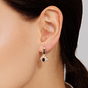 Серьги с английским замком из красного золота с бриллиантами