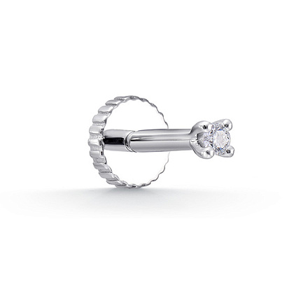 Моносерьга из белого золота с бриллиантом