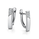 Серьги с английским замком из белого золота