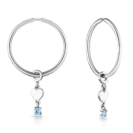 Серьги из серебра с фианитом