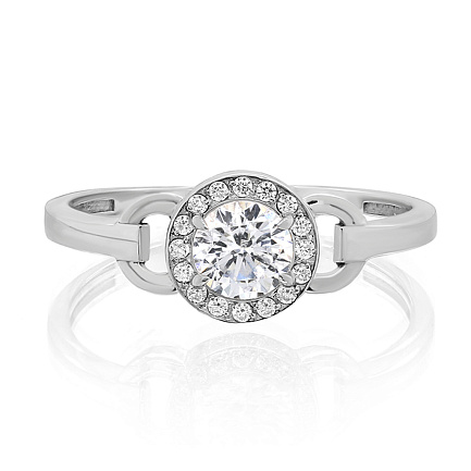 Кольцо из серебра с фианитами