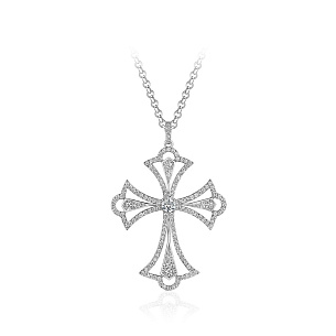 Колье из белого золота с бриллиантом