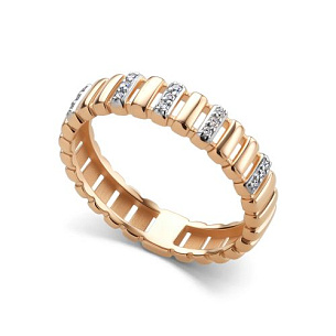 Кольцо из красного золота с бриллиантом