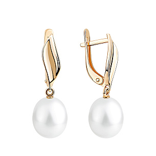 Серьги с английским замком из красного золота