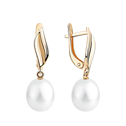 Серьги с английским замком из красного золота