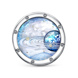 Брошь из серебра с перламутром