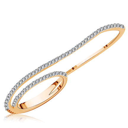 Кольцо из красного золота с фианитом