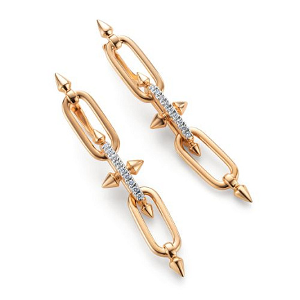 Серьги с английским замком из красного золота