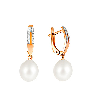 Серьги с английским замком из красного золота