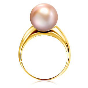 Кольцо из желтого золота с жемчугом