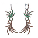 Серьги с английским замком из серебра с фианитом