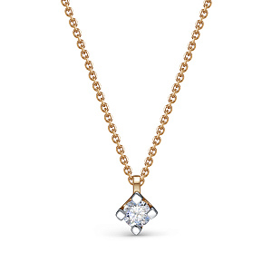 Колье из красного золота с бриллиантом