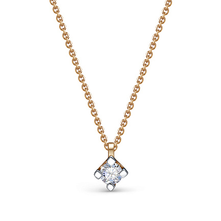 Колье из красного золота с бриллиантом