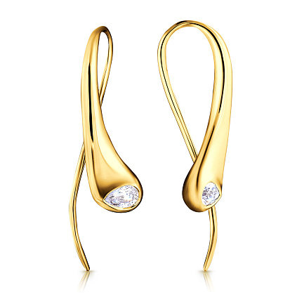 Серьги из желтого золота с бриллиантами