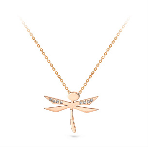 Колье из красного золота с бриллиантом