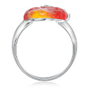 Кольцо из серебра с фианитом, эмалью