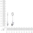 Серьги из белого золота с бриллиантами, рубинами