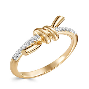 Кольцо из красного золота с бриллиантами