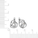 Серьги из белого золота с танцующим бриллиантом