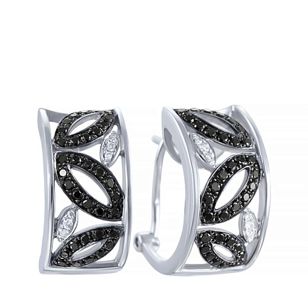 Серьги из белого золота с бриллиантами