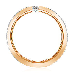 Кольцо из комбинированного золота с бриллиантом