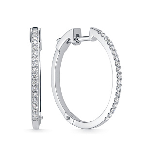 Серьги из белого золота с бриллиантом