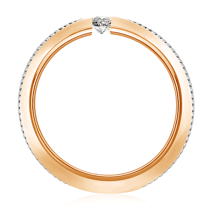 Кольцо из комбинированного золота с бриллиантом