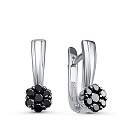 Серьги с английским замком из белого золота с бриллиантами