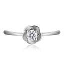 Кольцо из белого золота с бриллиантом