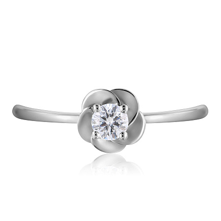 Кольцо из белого золота с бриллиантом