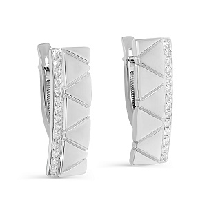 Серьги с английским замком из серебра