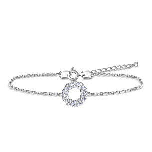 Браслет декоративный из серебра с фианитом