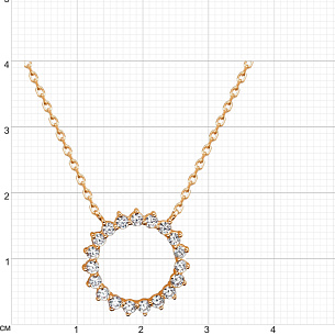 Колье из красного золота с фианитом