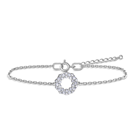 Браслет декоративный из серебра с фианитом