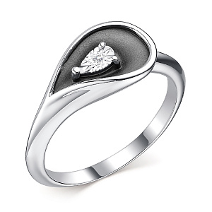 Кольцо из серебра с бриллиантом