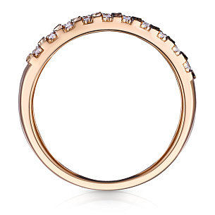 Кольцо из красного золота с фианитом