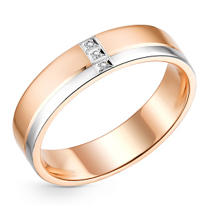 Кольцо из красного золота с бриллиантами