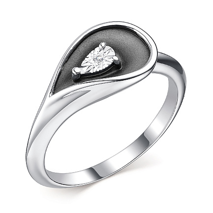 Кольцо из серебра с бриллиантом