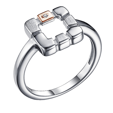 Кольцо из серебра с бриллиантом