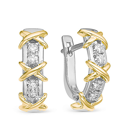 Серьги из белого золота с бриллиантами