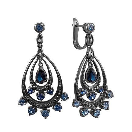 Серьги с английским замком из золота с бриллиантами