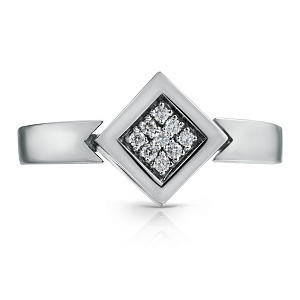 Кольцо из белого золота с бриллиантами