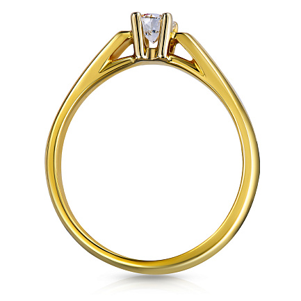 Кольцо из желтого золота с бриллиантом