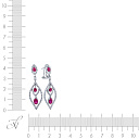 Серьги из белого золота с бриллиантами, рубинами