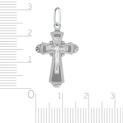 Крест ручной работы из белого золота