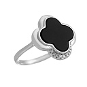 Кольцо из серебра с керамикой, фианитами