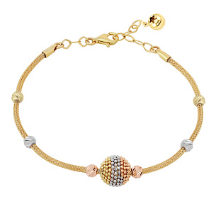 Браслет из комбинированного золота с фианитом