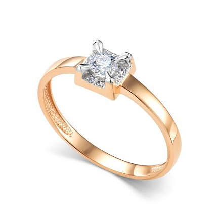 Кольцо из красного золота с бриллиантами