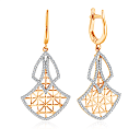 Серьги из красного золота с фианитом