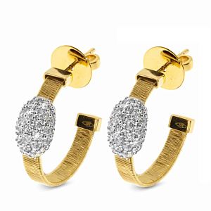 Серьги из комбинированного золота с бриллиантами